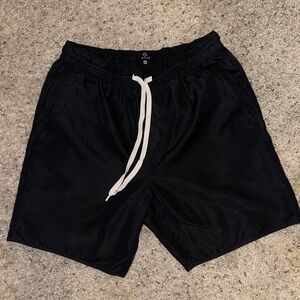 Empyre Black Athletic Shorts with White Drawstring